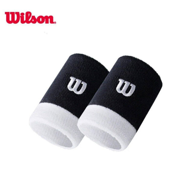 مچ بند ویلسون مدل EXTRA WIDE WRISTBAND 2PACK سفید مشکی